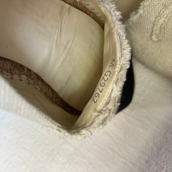 CHANEL Espadrilles Linen Black & Cream/Beige With Box And Dust Bags - Picture 11 of 12